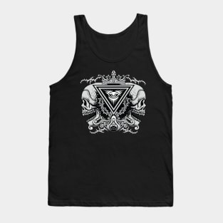 Aztec Culture Day Of The Dead Zombie Skull And Flowers Print Tank Top